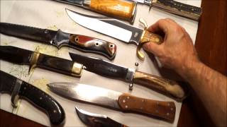 BOWIE KNIFE Collection Custom Knives Jagd Messer Sammlung Replicas big huge vintage old alt antique [upl. by Ronny]