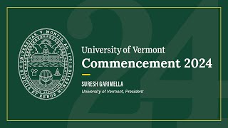 UVM Commencement Speech 2024 Suresh Garimella [upl. by Yim]