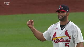 ALBERT PUJOLS PITCHING Cardinals legend pitches for first time ever 🤣 [upl. by Maffa]