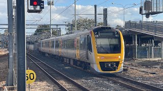 Trains in Brisbane with trains at Burpengary and Bundamba [upl. by Pardoes585]