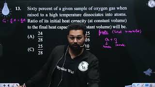 Sixty percent of a given sample of oxygen gas when raised to a high temperature dissociates into [upl. by Pendleton]