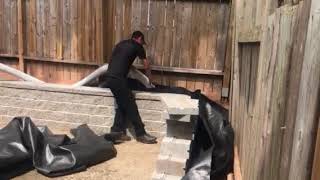 How to install Drainage behind retaining wall [upl. by Inalaehon961]