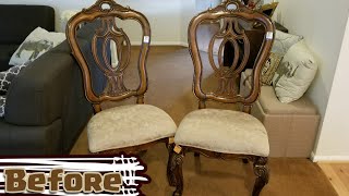 Thrifty Makeover  Upholstering Old Dining Chairs Full Ver [upl. by Sheilah320]