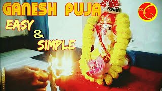 Ganesh chaturthi puja vidhi easy and simple at home 2021 Bengali procedures [upl. by Nwahsram]