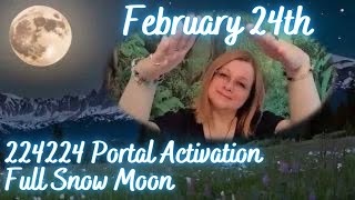 224224 Portal Activation Full Snow Moon in Virgo Positive beginnings moonstone crystal healing [upl. by Garzon]