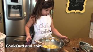 DIY gourmet pancakes demonstrated by 4 year old Chef Izabella [upl. by Akcirderf]