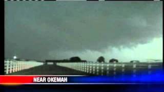 Storms Pack Punch Near Okemah [upl. by Onibas]