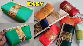 For beginners  Easy Pouch making at home  How to Make Very Beautiful Ladies Purse  bag stitching [upl. by Ban818]