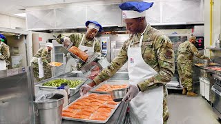 Inside Massive US Armed Forces Kitchens Cooking During Rush Time [upl. by Eicarg]