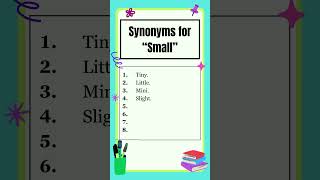 Synonyms  Synonyms for quotSmallquot  Similar words  The Study Corner  synonyms shorts [upl. by Asenad]