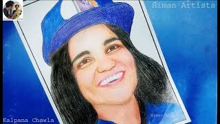 Drawing and painting Kalpana Chawla [upl. by Ayotas]