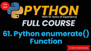 Python enumerate Function  Enumerate function Python [upl. by Fleurette]