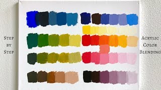 PRIMARY COLORS ONLY Acrylic Color Mixing Tutorial ColorByFeliks [upl. by Adnomal897]