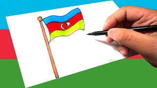 AZERBAYCAN BAYRAĞI NASIL ÇİZİLİR 🇦🇿🇹🇷 AZERBAYCAN BAYRAK ÇİZİMİ  BayrakÇizimleri [upl. by Ayek155]