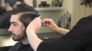 Classic mens medium length haircut with shear amp clipper [upl. by Zolnay130]