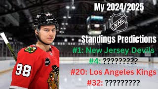 My 20242025 NHL Standings Predictions [upl. by Trudnak]