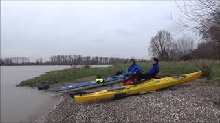 Paddeltour auf dem Rhein bei Düsseldorf mit Prijon Enduro 450 und Bavaria Rallye [upl. by Bili]