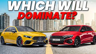 Audi RS3 vs MercedesAMG A45 S The Battle of Hot Hatch TITANS [upl. by Eikcir127]