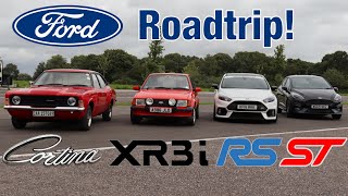 Ford Cortina Mk3 and Escort XR3i Roadtrip To Ford Fair 2021 Ft Mk3 Focus RS amp Mk8 Fiesta ST [upl. by Benita]