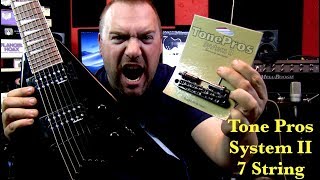 Tone Pros 7 String Tune O Matic Bridge Install [upl. by Aleunam178]