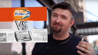 Wet Shave Showdown Gillette Fusion 5 Cartridge vs 195 Fatboy Adjustable Safety Razor [upl. by Jehius]