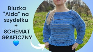 Bluzka na szydełku quotAidaquot cz13  SCHEMAT GRAFICZNY Karolina Szydełko [upl. by Annekcm]