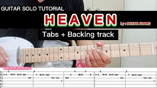 heaven  bryan adams l guitar solo tutorial l tabs  backing track [upl. by Seilenna]