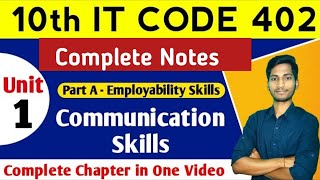 Communication Skills Class 10 Information Technology  Complete Chapter  Employability Skills [upl. by Nois]