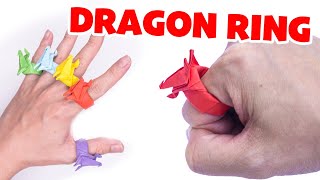 Easy origami Dragon Ring  How to make paper dragon ring [upl. by Ecnedac95]