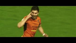 Ruben Neves incredible volley goal vs Derby County 11042018 [upl. by Lougheed]