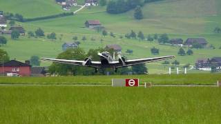 Ju52 coming in with a threepoint landing at Buochs [upl. by Kwapong]