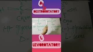 DEXTROROTATORY amp LEVOROTATORY SUGARS GLYCERALDEHYDEshortsvideo viral ytshortsvideo chemistry [upl. by Berne]