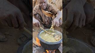 Its incredible delicious soup cooked middle of nowhere hadzatribe villagelife village [upl. by Leisha]