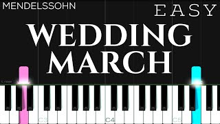 Mendelssohn  Wedding March  EASY Piano Tutorial [upl. by Nivlag]