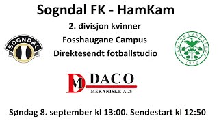 Sogndal FK  HamKam fotballstudio 8 september 2024 [upl. by Meehyr]