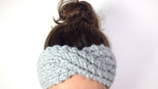 Cómo tejer una cinta turbante  diadema de lana en telar Tutorial DIY [upl. by Link]