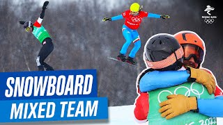 Snowboard  Mixed Team Snowboard Cross  Full Replay  Beijing2022 [upl. by Tjaden]