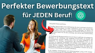 Bewerbungsschreiben erstellen für JEDEN Beruf mit ChatGPT Ausbildung Praktikum Aufbau Anschreiben [upl. by Merlin]