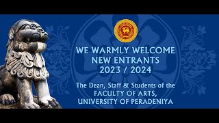 Welcome of New Entrants 202324  Faculty of Arts [upl. by Hobard]