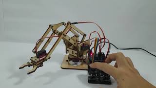 Arduino DIY MeArm 4DOF Wooden Robotics Robot Arm Kit  SG90  MG90s Servo Motor [upl. by Gnim]