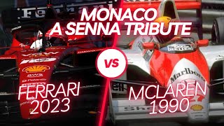 F1 2023 Vs F1 1990 Monaco 🇲🇨 Senna Tribute 🇧🇷 [upl. by Magdaia759]