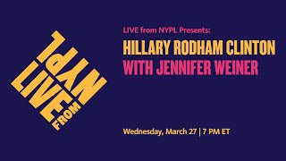 Hillary Rodham Clinton with Jennifer Weiner  LIVE from NYPL [upl. by Tahmosh976]