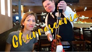 Churrascaria Churrasco style Brazilian meat buffet in Rio de Janeiro Brazil [upl. by Fanestil]