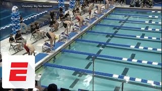 Caeleb Dressel makes history with record 1763 swim in 50 free at NCAA championships  ESPN [upl. by Willabella575]