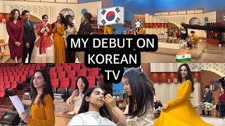 🇰🇷MY DEBUT ON KOREAN NATIONAL TV 📺 Indian girl in Korea 🇮🇳❤️ [upl. by Aztiraj136]