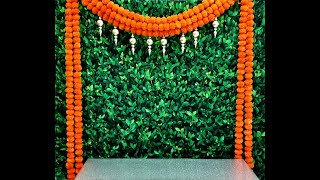 last minute Navratri Backdrop decoration ideas using saree  Durga puja decoration ideas [upl. by Studdard]