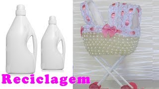 CARRINHO DE BEBE COM PÉROLAS E RECICLAGEM DIY  Amelia Requintada [upl. by Zachar]