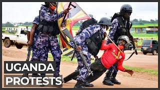 Deadly protests in Uganda after Bobi Wine arrested again [upl. by Troyes]