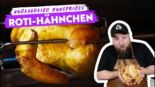 Grillhähnchen vom Drehspieß – DAS GEHEIMNIS FÜR ULTRA KNUSPRIGE HAUT  BBQ Madness [upl. by Nolrev]