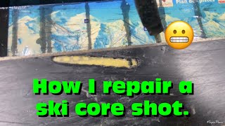 How to repair a ski Core Shot Salomon skis [upl. by Antonius368]